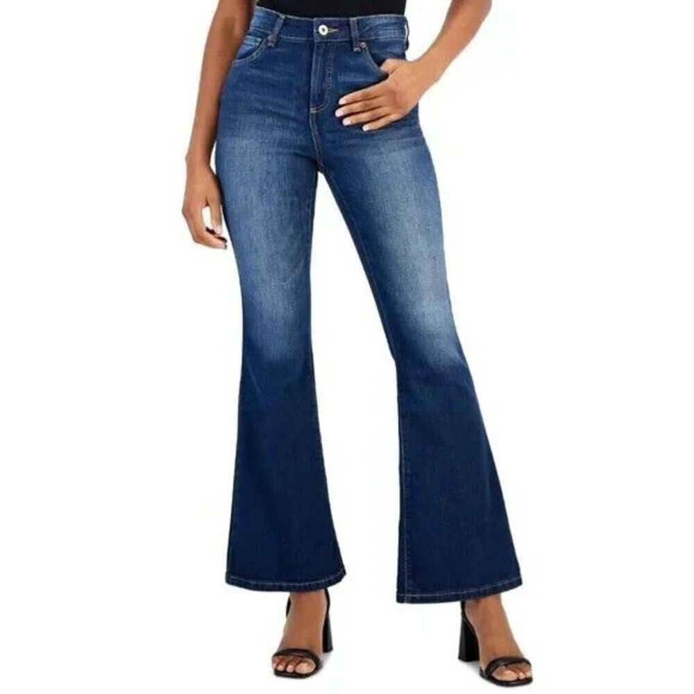 INC International Concepts High Rise Flare Jeans  Size 6  Bell Bottom Retro Boho